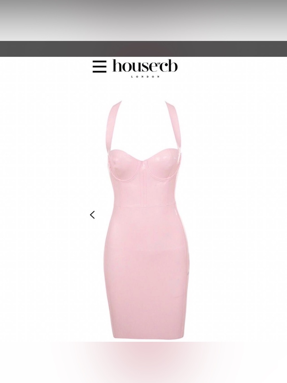 HOUSE OF CB | glossy pink vinyl corset dress SZ M NWT! 100% latex